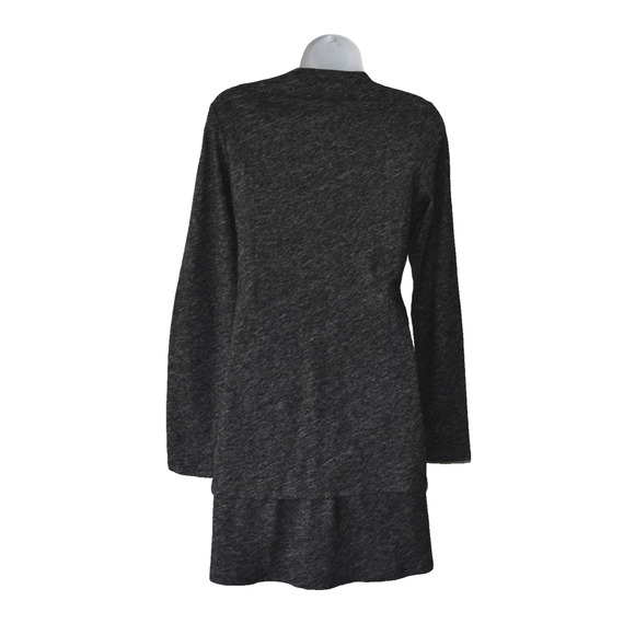 B2 Auth EILEEN FISHER Charcoal Wool/Cotton Blouse S Pleated Skirt XXS 2 Pc Set - Picture 3 of 8